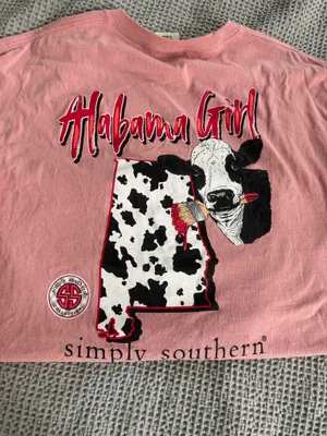 SIMPLY SOUTHERN Pink Cow Print Alabama Long Sleeve thumbnail 5