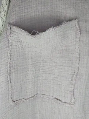 POL Mauve Button-Front Boho Slouchy Festival Top With Crochet Sleeves thumbnail 4