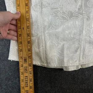 Just The Girls Ivory Jacquard Corset Top Lace Up Damask Sleeveless Bodice Large thumbnail 7