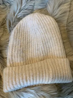 NWT Favorite Daughter The Logo Patch Rib Beanie Tan thumbnail 2