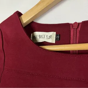Boutique Bei‎ Bella Red Ponte Long Sleeve Mini Dress 2 thumbnail 4