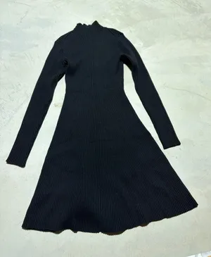J. Crew NWT Black Ribbed Long-Sleeve Knit Dress small MSRP$128 thumbnail 1