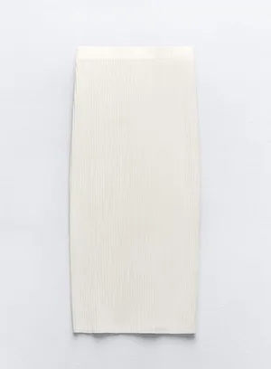 NWT White BRUSHED RIBBED PENCIL SKIRT. Size Medium thumbnail 10