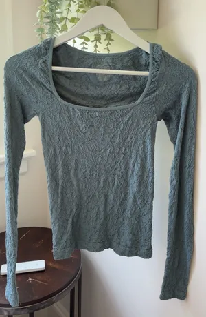 free people Blue lace long sleeve top thumbnail 1