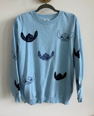 Disney Stitch Long Sleeve Shirt Blue thumbnail 1