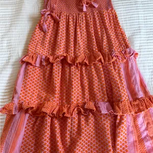 Cecilie Copenhagen Pink & Orange Tiered Tie-Shoulder Dress thumbnail 10