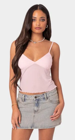 Edikted Serafina Sheer Mesh Tank Top thumbnail 1