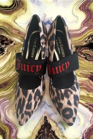 JUICY COUTURE Kitsy Animal Print Mary Jane Heels Size 8 NEW NWT thumbnail 1