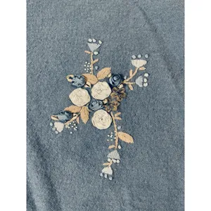 Vintage Embroidered Floral Appliqué 100% Wool Sweater Vest Sz Med Cottagecore thumbnail 4