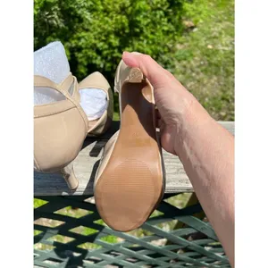 Dream Paris Office-02 Mary Jane Double Ankle Strap Heels Sz 9.5 Nude/Pat NIB thumbnail 4
