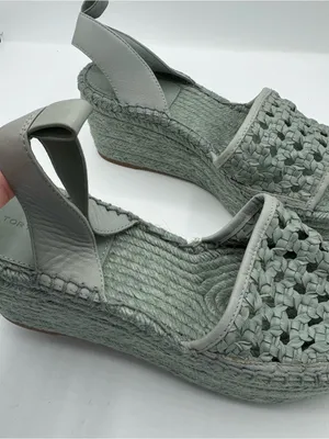 Tory Burch Adey Woven Jute Platform Espadrille Sandals mint green resortwear thumbnail 3