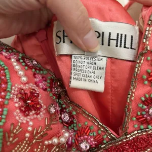 Sherri Hill 50474 A Line Maxi Formal Dress Red Pink Tulle 2 Beaded Homecoming thumbnail 8