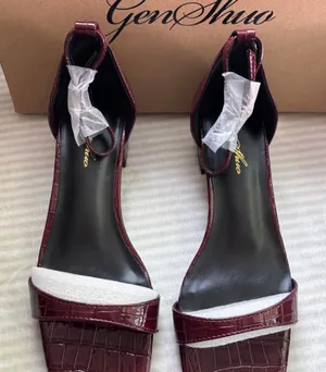Cherry Red Burgundy Sandal Heels thumbnail 1