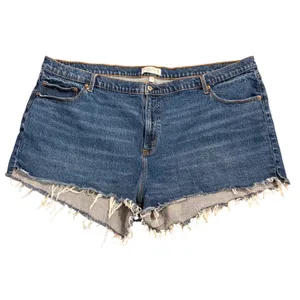 Abercrombie Fitch Curve Love Mom Shorts High Rise Distressed Denim Size 37/24‎ thumbnail 4