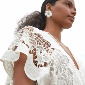 Farm Rio Off-White Richelieu Midi Dress NEW thumbnail 6
