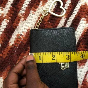 NWOT Juicy Couture Monogram Black Gold Wallet Coin Purse Cardholder Pouch w/ heart charm gold tone Measurement in pics New, no tags thumbnail 5