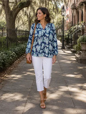 Lilly‎ Pulitzer Martinique Joy Ride Elephant Print Split Neck Rayon Blouse XXS thumbnail 2