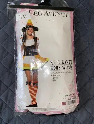 Candy Corn Witch Costume Orange Size M thumbnail 1