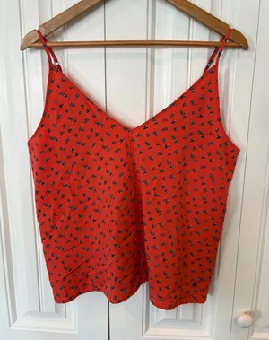 Abercrombie & Fitch Orange Butterfly Print‎ Tank Top Size Medium thumbnail 1