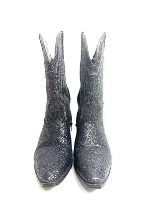 Portland Boot Company Black Sequin Western Cowboy Boots Shoes Womens Size 8 thumbnail 2