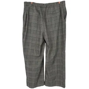 Nicole Miller New York Womens Gray Brown Plaid Wide Leg Trousers Pants Size 14 thumbnail 2