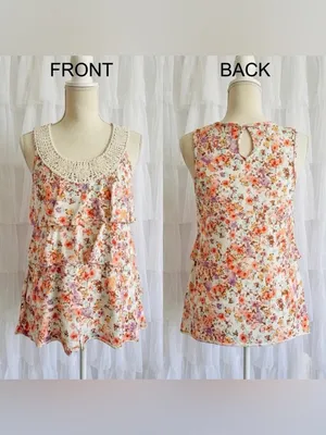 Maurices Women’s Sleeveless Tank Floral Pattern Blouse Size Medium thumbnail 3