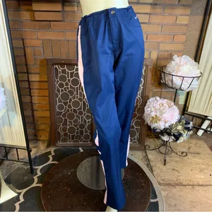 Nike Blue And Pink Partial Zipper Leg Drawstring Waist Track Pants (M) thumbnail 3