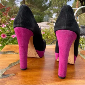 VINCE CAMUTO Black and Purple Suede Mary Jane Platform Pump Heel Size 6 thumbnail 7