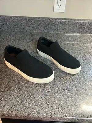 MIA Black Knit Slip-On Sneakers with White Sole thumbnail 2