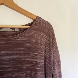Athleta heathered purple maternity dress‎ women's size medium long sleeves thumbnail 2