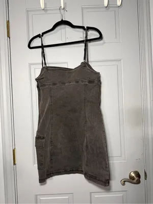 Urban Outfitters charcoal Wash Denim Mini Dress thumbnail 4