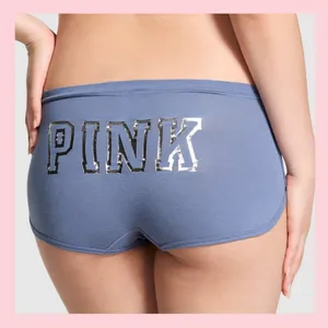 PINK VICTORIA’S SECRET Cotton Dorm Boyshort Dusty Iris Foil ✨LIMITED EDITION✨ S thumbnail 3