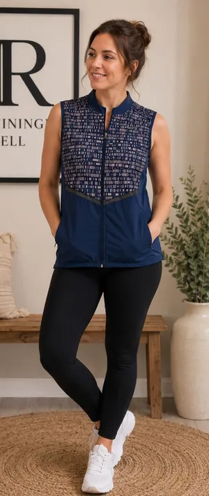Nike Aeroloft Running Vest Womens Medium Navy Blue Quilted Down Puffer 800497 thumbnail 1