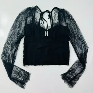 Thirty Thirty Long‎ Sleeve Delicate Lace Top Size Medium thumbnail 2