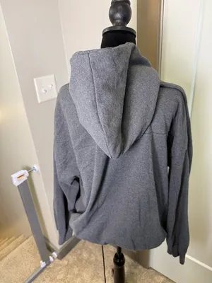 Brooklyn Cloth Boxy Originals Heavyweight Reverse Seam Hoodie Sweatshirt Grey XL thumbnail 4