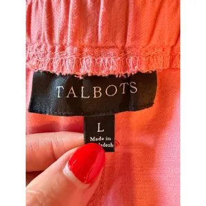 Talbots Shorts Women Large Pink Elastic Waist Drawstring Cotton Blend Preppy thumbnail 6