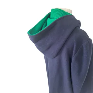 Vintage Authentic MacKintosh Vestcoat Navy Blue Green Button Wool Coat Hooded 14 thumbnail 5