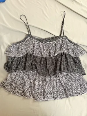 American Eagle Tiered Tank Top Ruffle medium  thumbnail 1