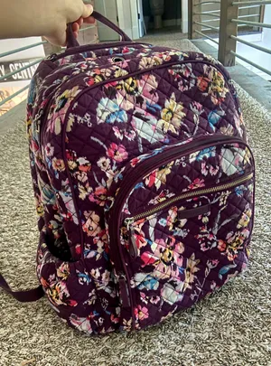 Vera Bradley Campus Backpack Maroon Floral thumbnail 1