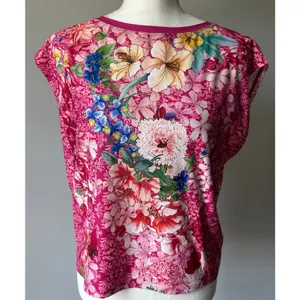 Johnny Was Active Pink Floral Bee Printed Workout Activewear Tank Top Size S thumbnail 2