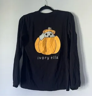 Ivory Ella Long sleeve pocket T-shirt pumpkin dog size small thumbnail 1