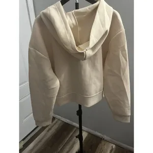 A New Day Women’s L Cream Full Zip Hooded Hoodie Relaxed Fit responsible style thumbnail 3