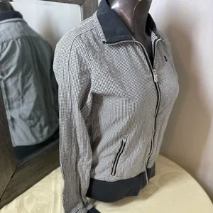 Vintage 90’s Nike Black and White Bomber Jacket with Stand-Up Collar thumbnail 11