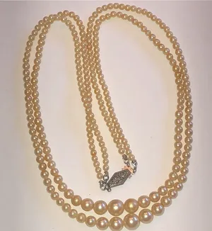 Elegant Sterling Clasp Vintage Faux Pearl Beaded Boho Necklace thumbnail 1