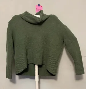 Rachel Zoe Olive Green Cropped Turtleneck Sweater thumbnail 1