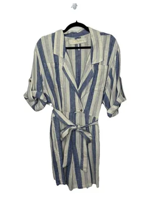 Jen's Pirate Booty Imperial Jumpsuit Linen Blend Striped Romper Size Medium thumbnail 2