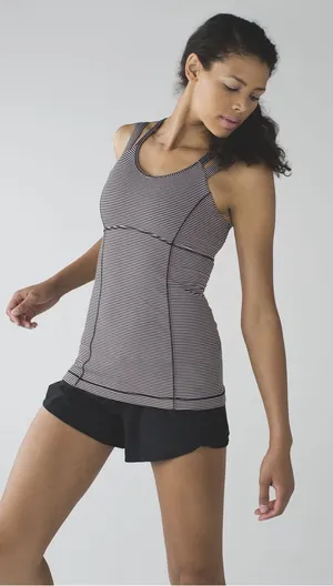 Lululemon Happy Strappy Tank Stripped yoga Pilates training activewear outdoor thumbnail 1