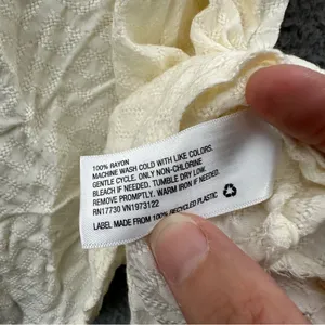 Universal Threads NWT‎ 3/4 Balloon Sleeve Blouse Top Cream Peasant Boho Ruffle S thumbnail 5