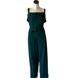 NWOT Rachel Rachel Roy Wide Leg Jumpsuit Belted In Pine Green thumbnail 4