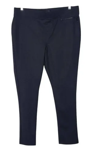 DKNY Black Pull-on Stretch Pants Size XL Gray and Black Diamond Ankle Pants thumbnail 1